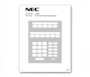 NEC SL1100 12-Button Phone Labels (Silver) 1100066 (Individual Sheets)